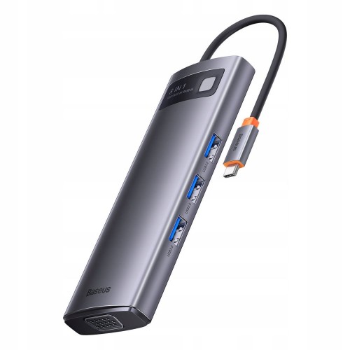 Baseus UltraJoy 7in1 USB-C Docking Station με HDMI 4K PD Ethernet Γκρι (B00052805813-00) (BASB00052805813-00)