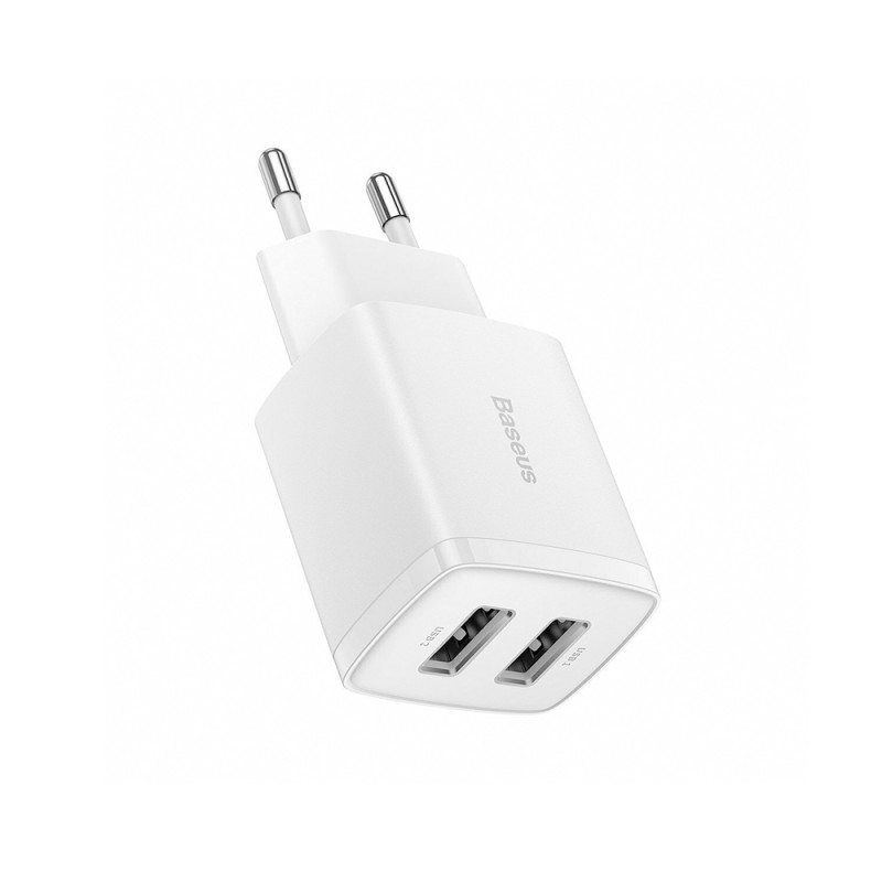 Baseus Φορτιστής Χωρίς Καλώδιο με 2 Θύρες USB-A 10.5W Λευκός (CCXJ010202) (BASCCXJ010202)